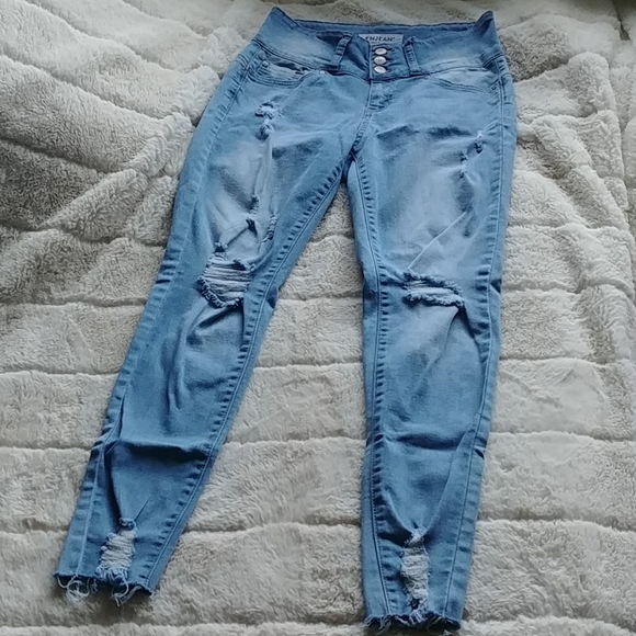 Enjean Denim Co Distressed Skinny Jeans 